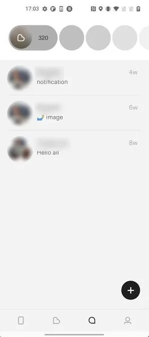 Dating-app screenshot with names and photos obscured