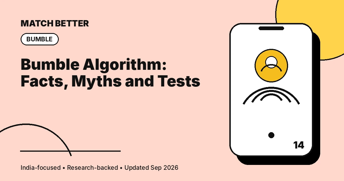 Illustration of a Bumble algorithm meter separating facts from myths