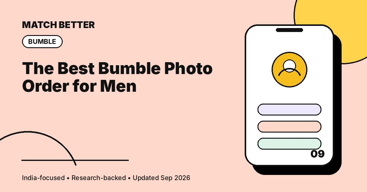 Illustration of the ideal six-photo Bumble order for men