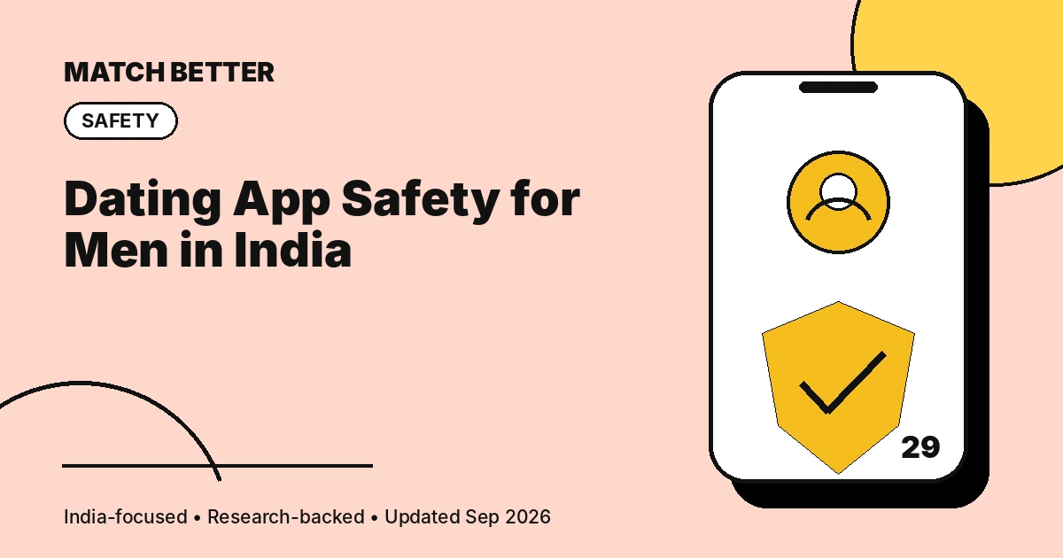 Illustration of dating app safety for men in India