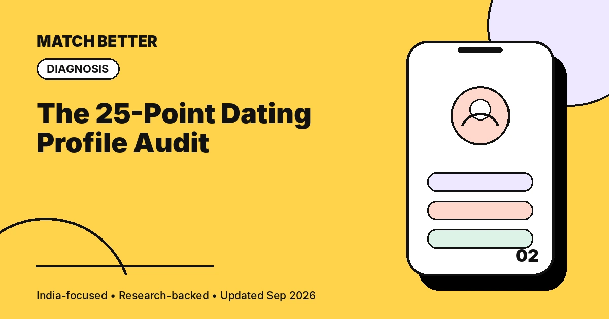 Illustrated 25-point dating profile audit for men