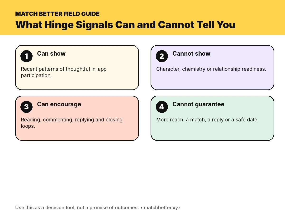 Comparison of what Hinge Signals can and cannot indicate