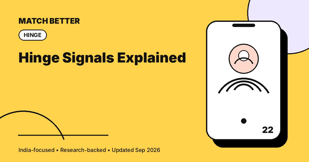 Illustration of the Hinge Signals badge and thoughtful participation behaviours
