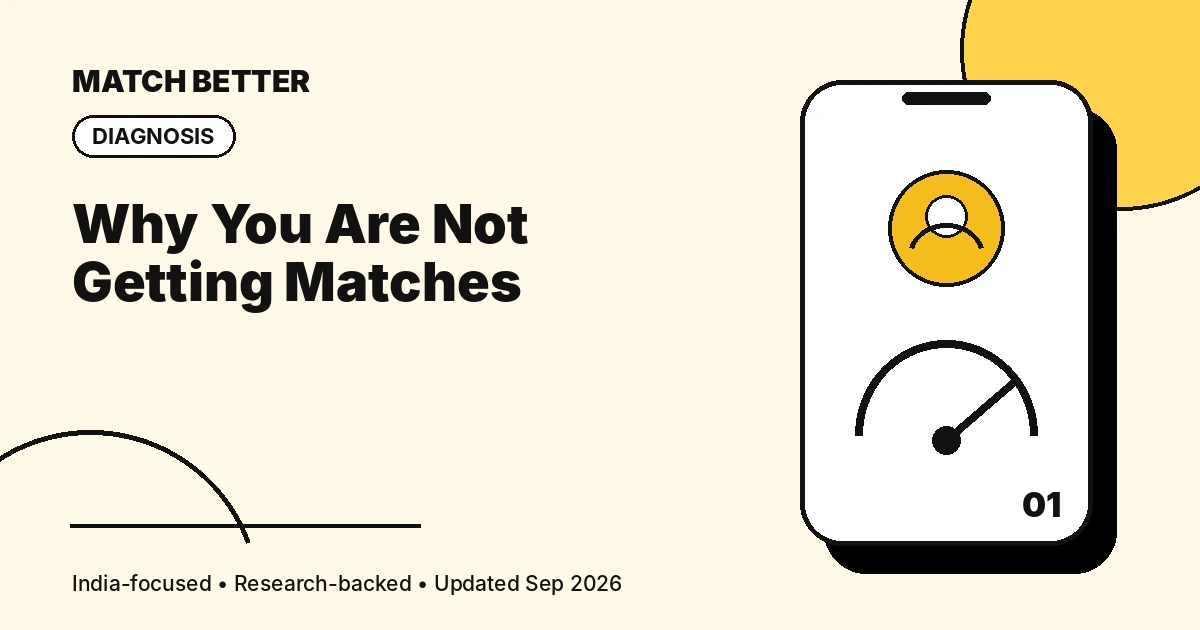 Illustrated Match Better diagnostic showing a dating profile and match meter